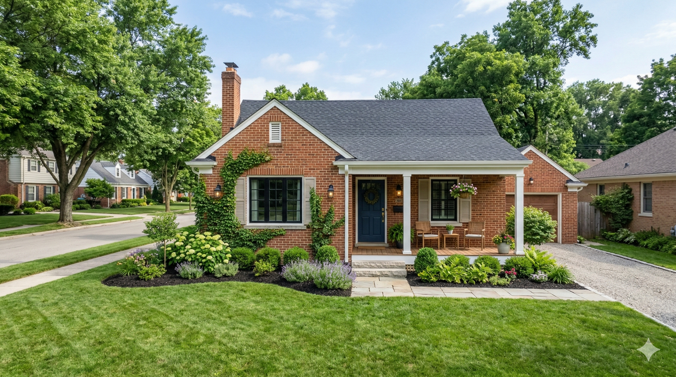 Casa de ladrillo renovada representando una propiedad de inversión rentable en Detroit.