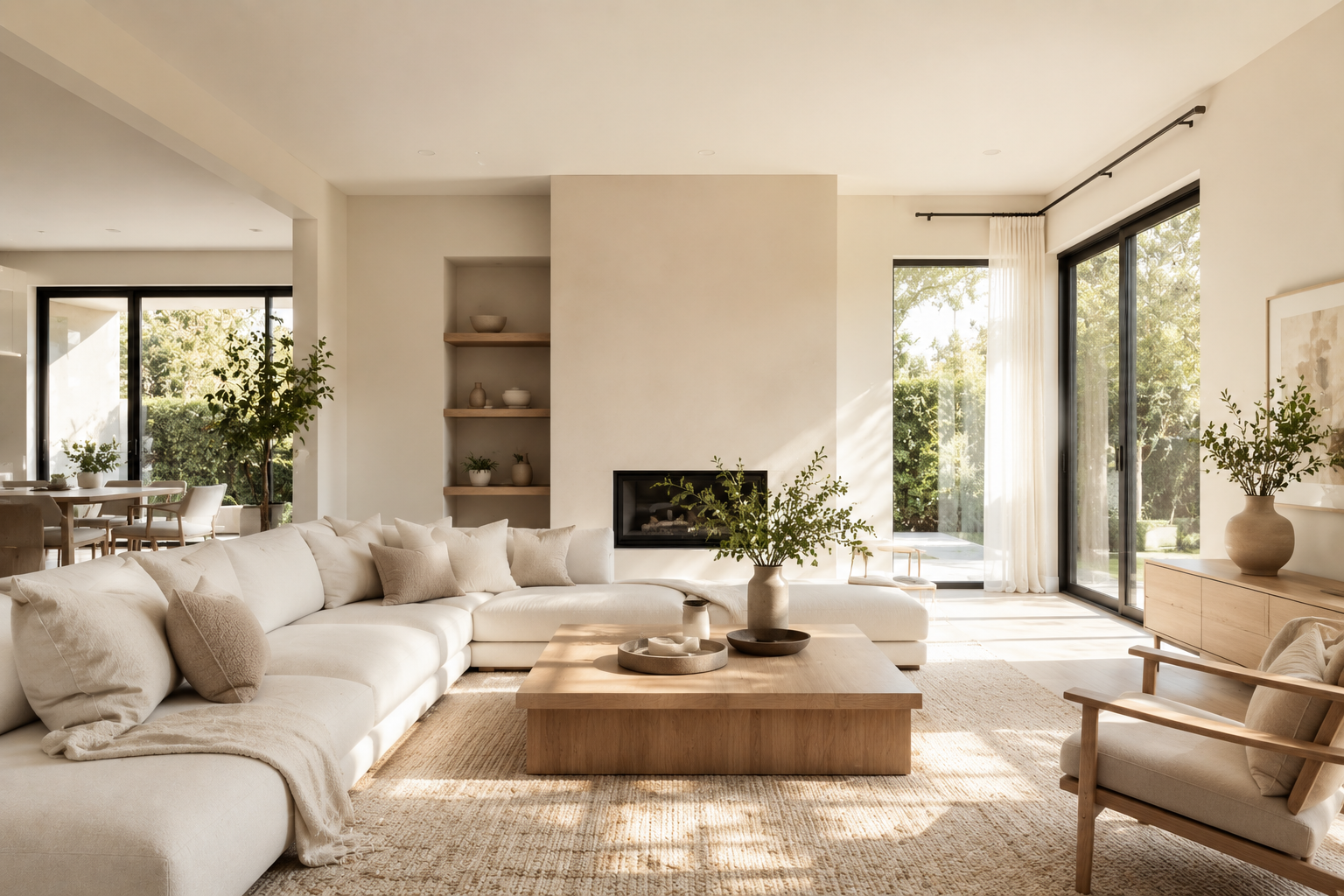 Sala de estar moderna y luminosa que demuestra cómo aumentar el valor de renta de tu propiedad mediante home staging.